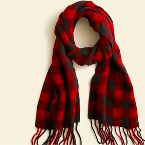J. Crew Red and Black Buffalo Plaid Scarf